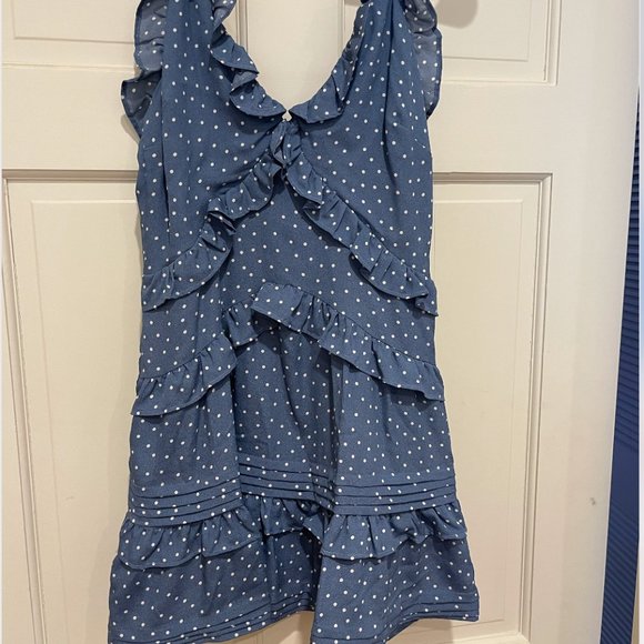 Hello Molly Diamonds and Pearls Polka Dot Blue Dress - Picture 3 of 5